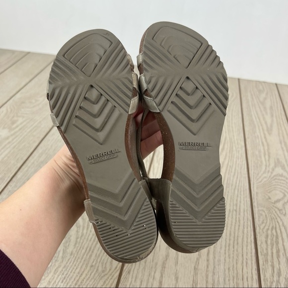 Merrell Revalli Aura Post Strappy Wedge Sandals US7 Women's Grey $150 - Picture 7 of 8
